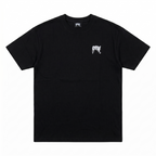 Revenge White Embroidered Basic Tee — Black