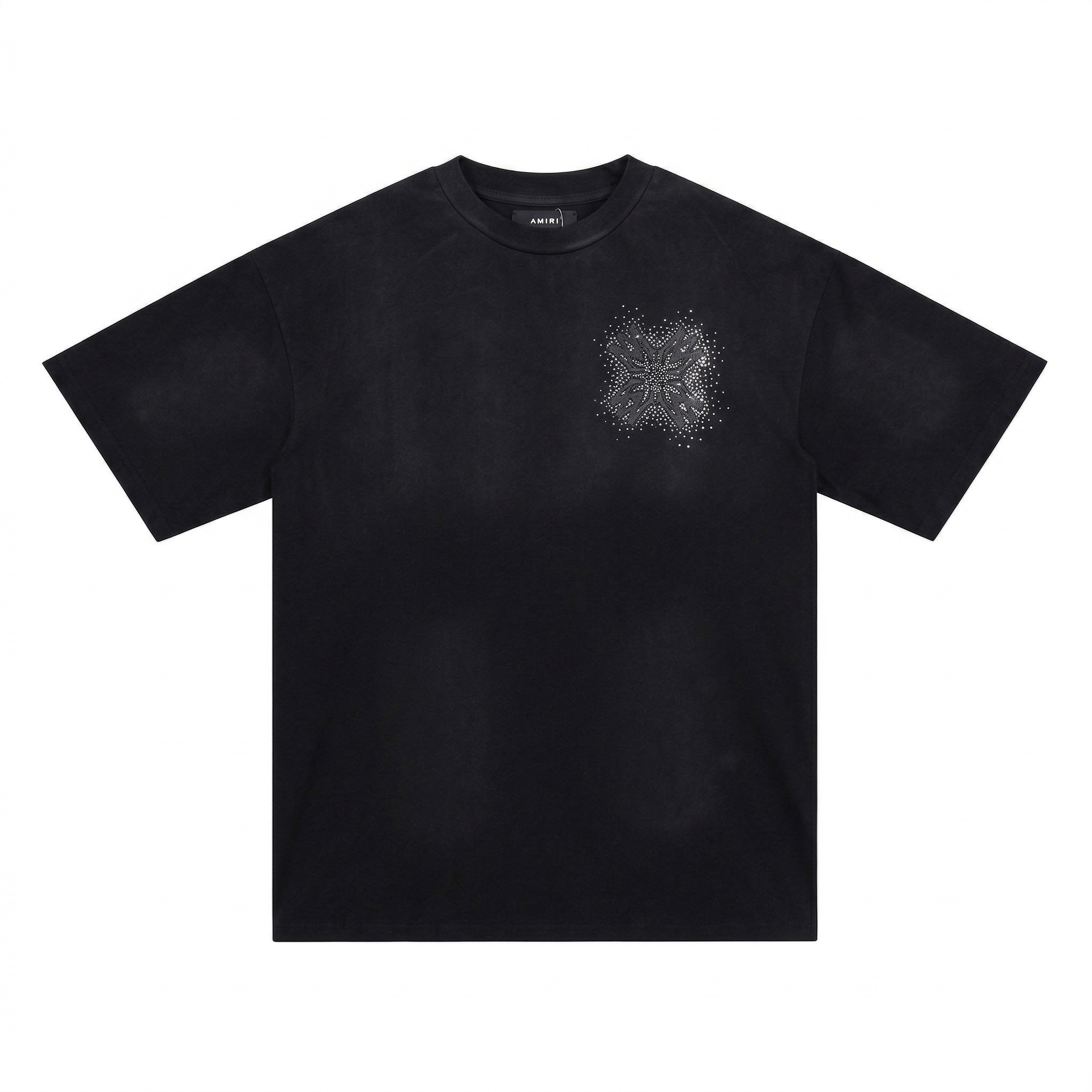 Amiri Rhinestone MA Cross T-Shirt - Vintage Black