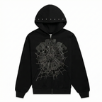 Sp5der OG Web Studded Zip Hoodie - Black