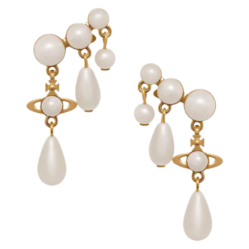 Vivienne Westwood Pearl Drop Earrings — Gold