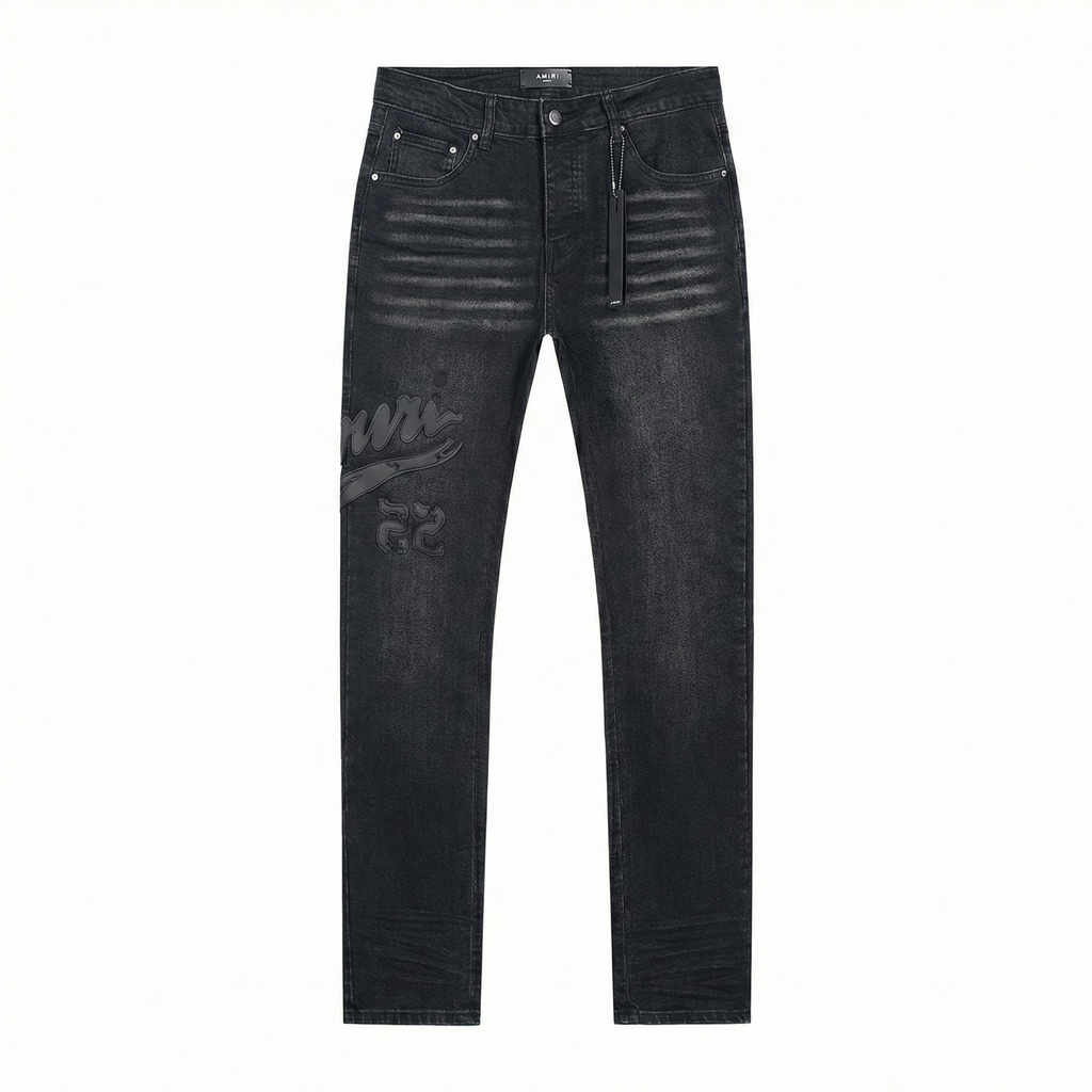 AMIRI Varsity Skinny Fit Jeans - Black