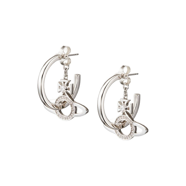 Vivienne Westwood Orb Hoop Earrings — Silver