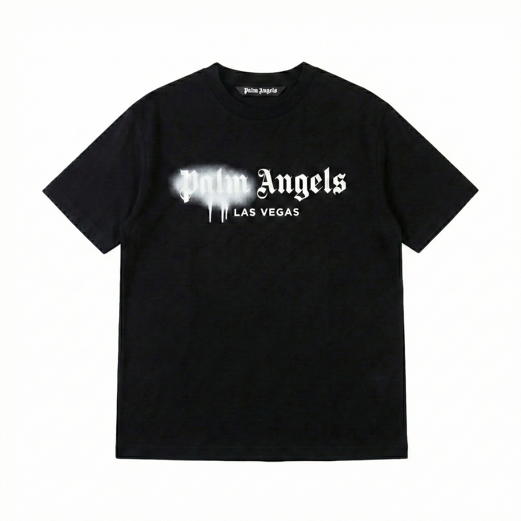Palm Angels "Las Vegas" Sprayed Logo T-Shirt - Black