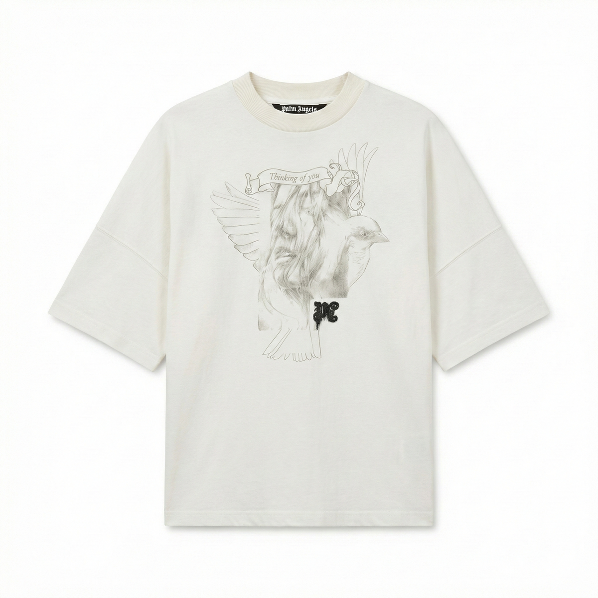 Palm Angels "Thinking of You" Sketch T-Shirt - Off-White