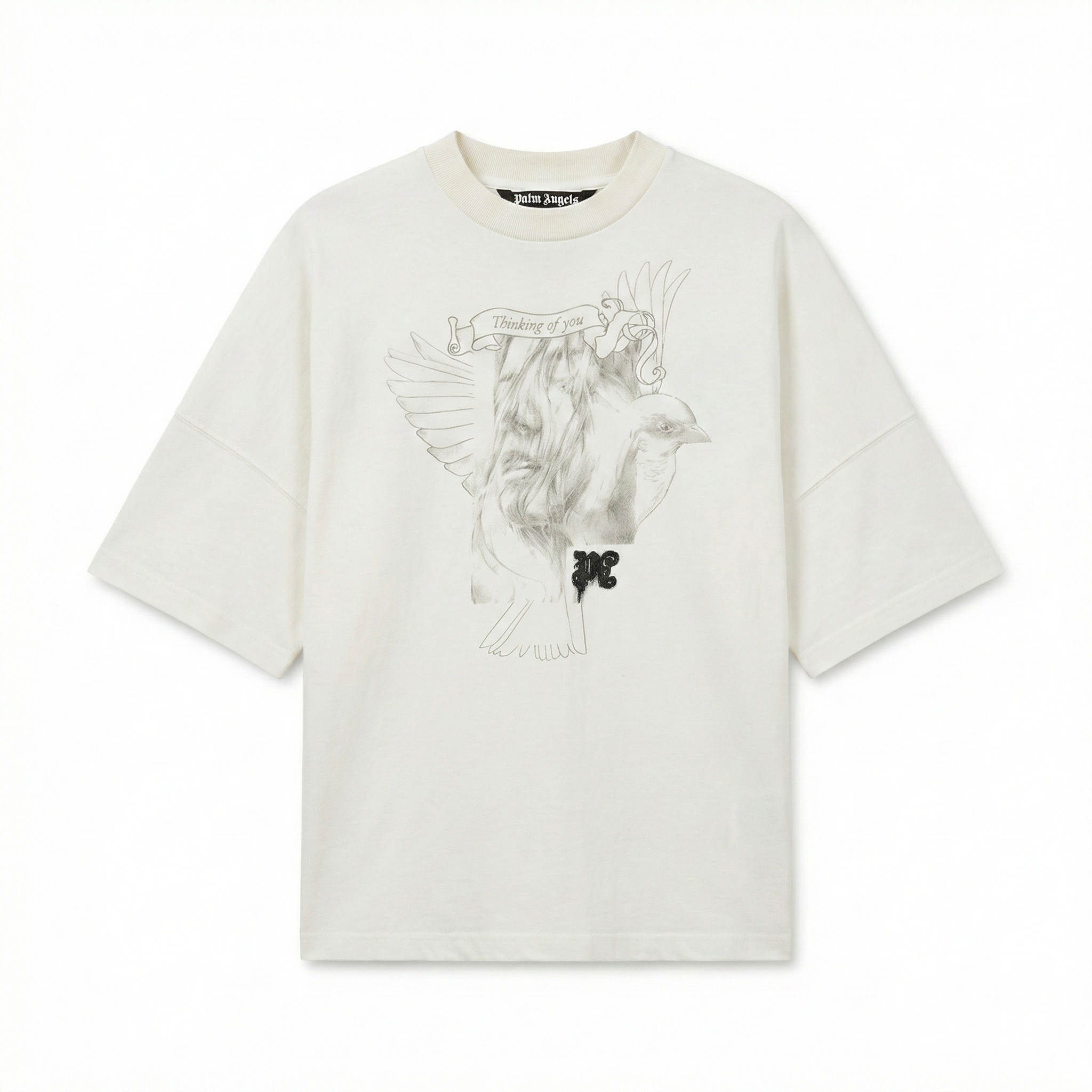 Palm Angels "Thinking of You" Sketch T-Shirt - Off-White