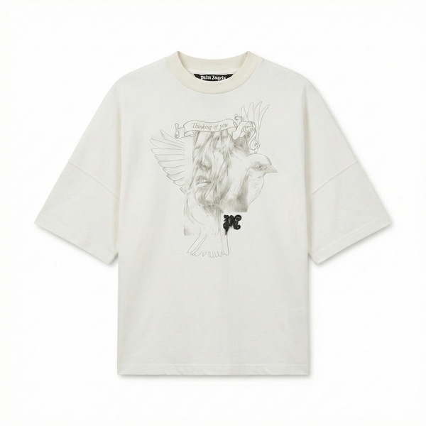 Palm Angels "Thinking of You" Sketch T-Shirt - Off-White