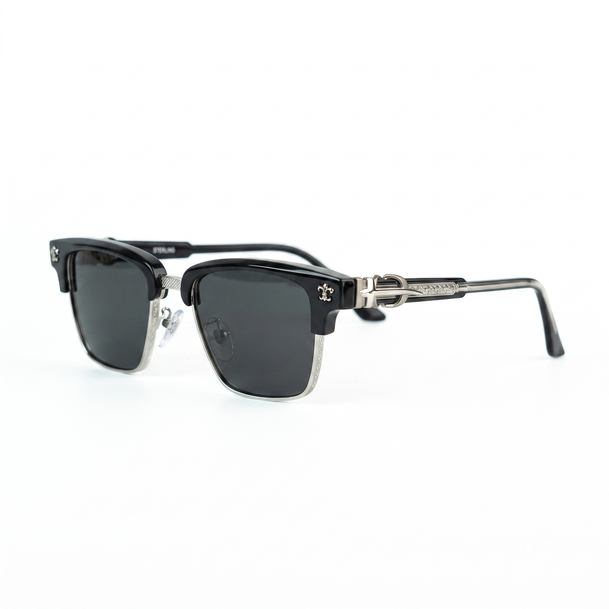 Chrome Hearts Club Master 8010 Sunglasses - Black / Silver