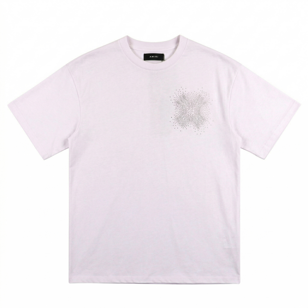 Amiri Rhinestone MA Cross T-Shirt - White