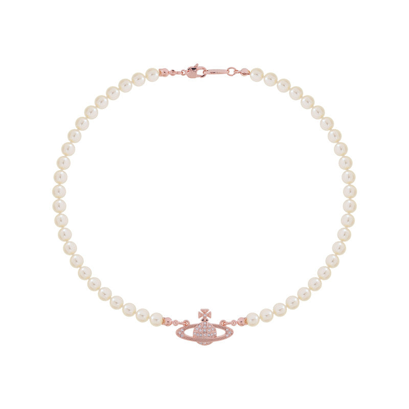 Vivienne Westwood Pearl Necklace — Rose Gold