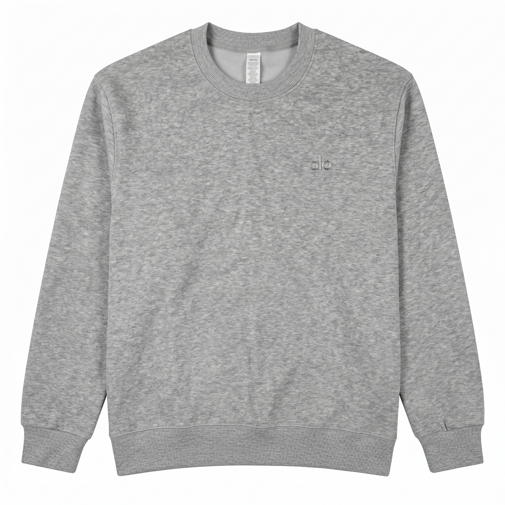 Alo Yoga Accolade Crewneck Pullover — Heather Grey