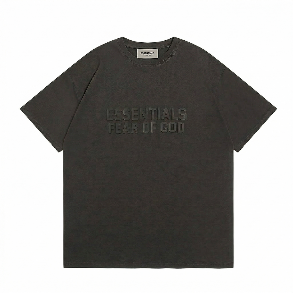 Fear of God Essentials Front Logo T-Shirt - Off-Black