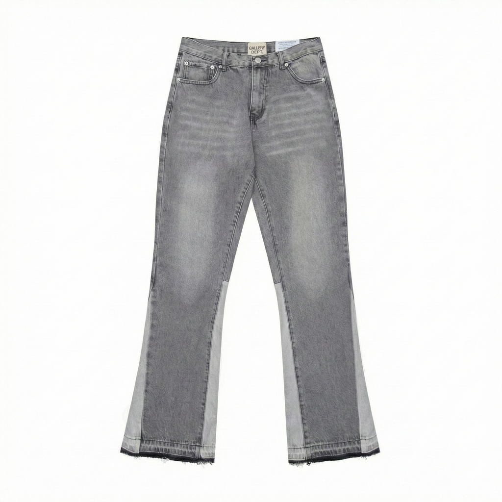 Gallery Dept. Vintage Wash Patchwork Flare Jeans - Grey
