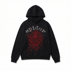 Sp5der Rhinestone OG Web V2 Hoodie - Black