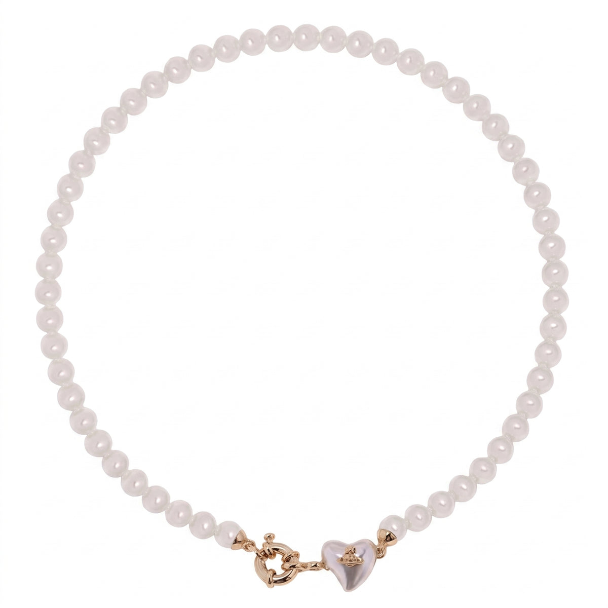 Vivienne Westwood Pearl Heart Necklace - White / Gold