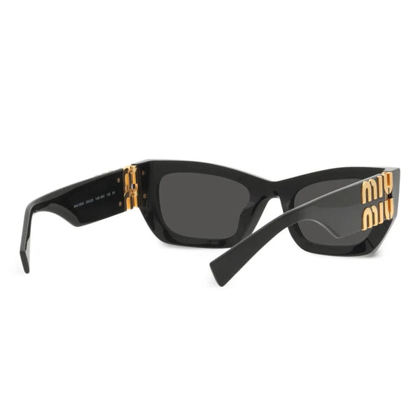 Miu Miu Logo Plaque Sunglasses - Black / Gold