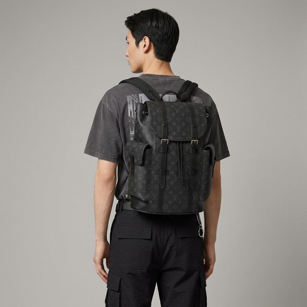 LV Christopher Backpack - Monogram Eclipse Reverse