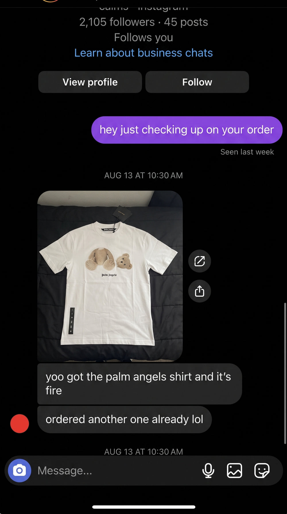 Customer review screenshot