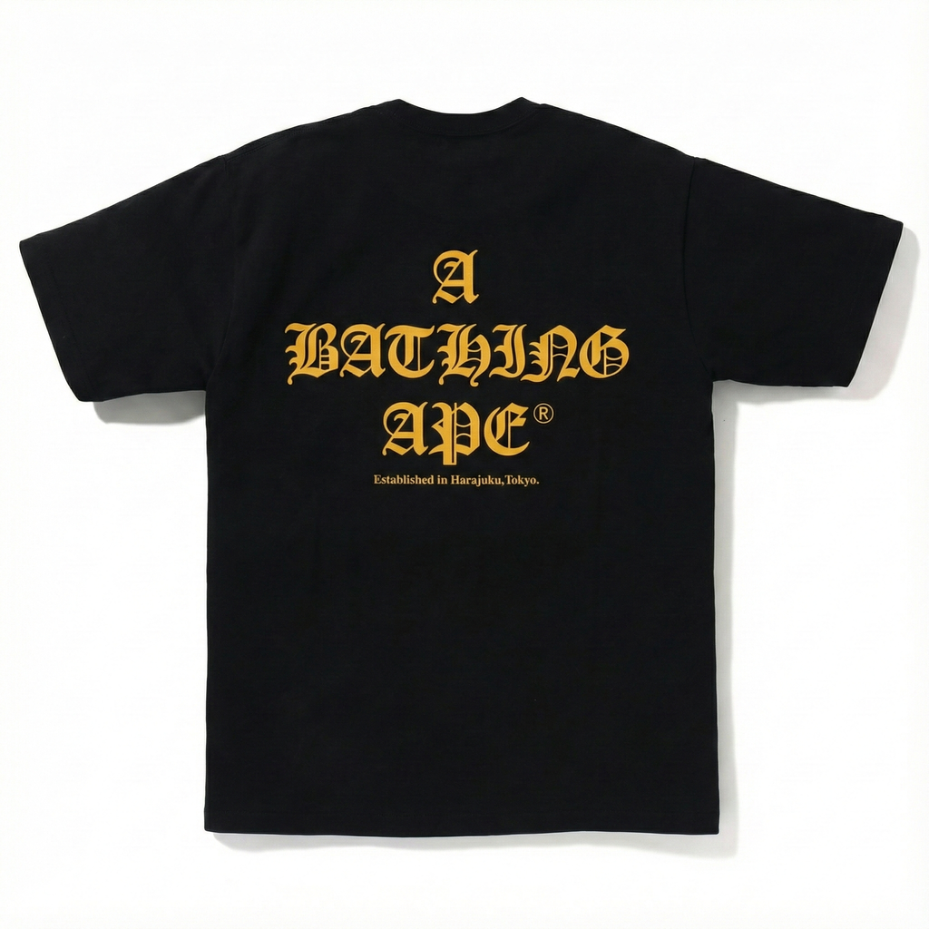 BAPE A Bathing Ape Logo Tee - Black