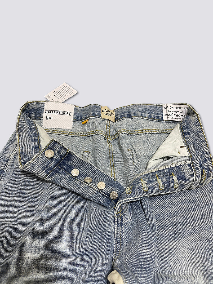 Gallery Dept. Vintage Wash Patchwork Flare Jeans - Light Wash Denim