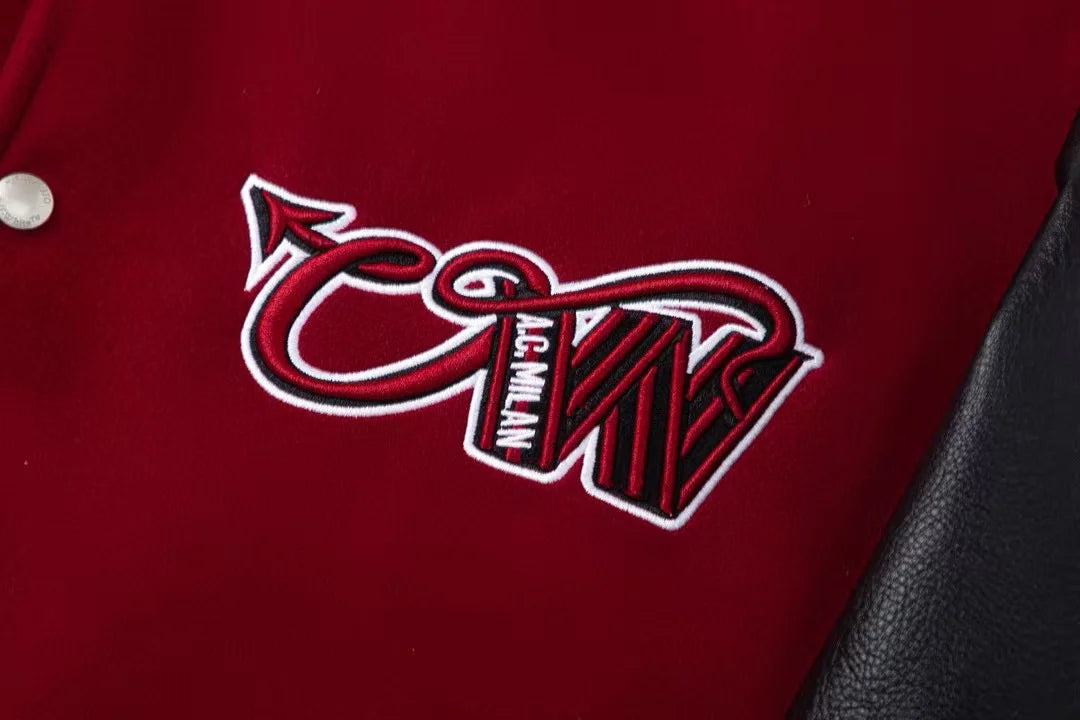 Off-White™ c/o AC Milan Varsity Jacket (Black/Red)