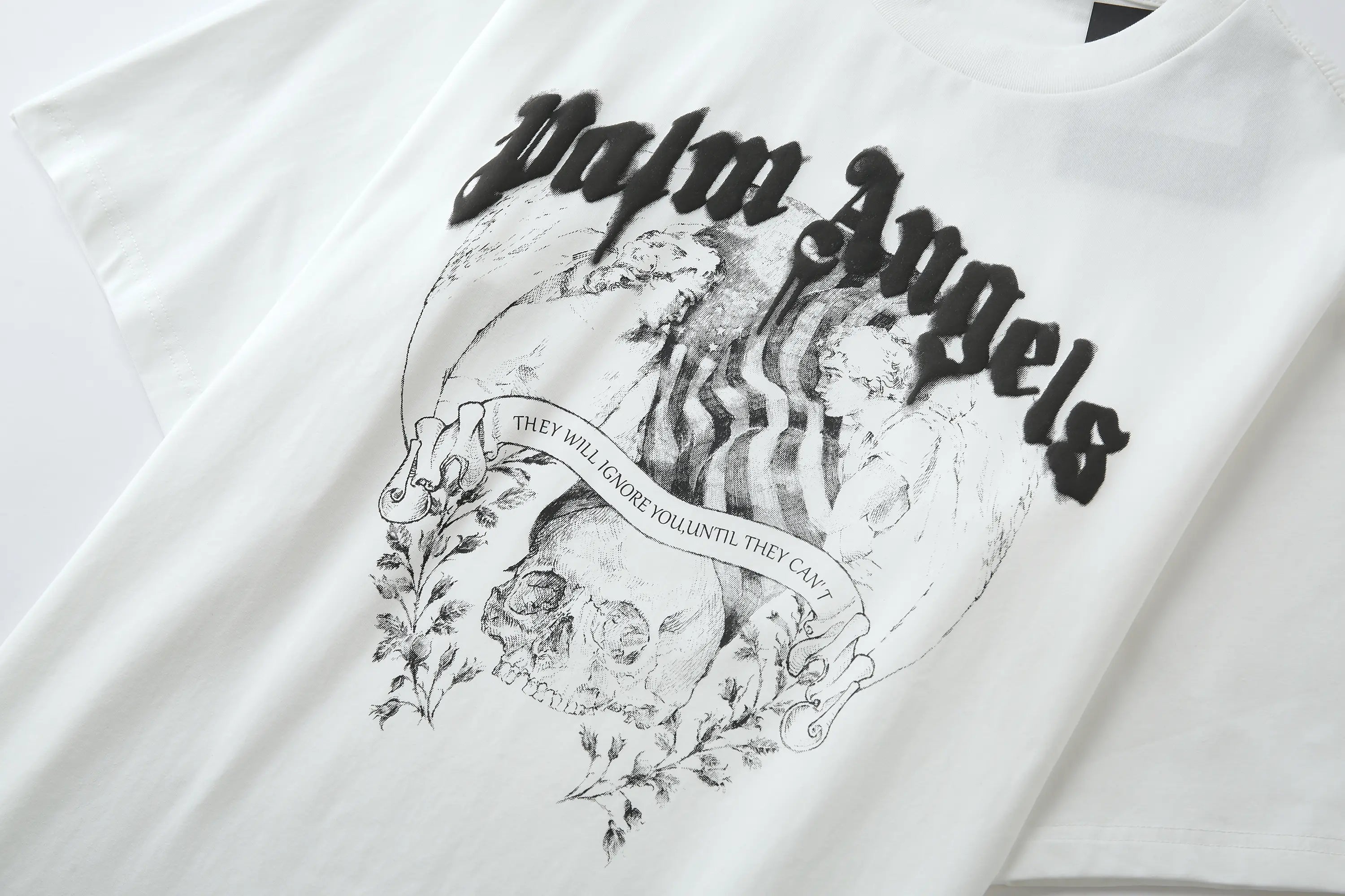 Palm Angels "Ignore You" Skull Graphic T-Shirt - White