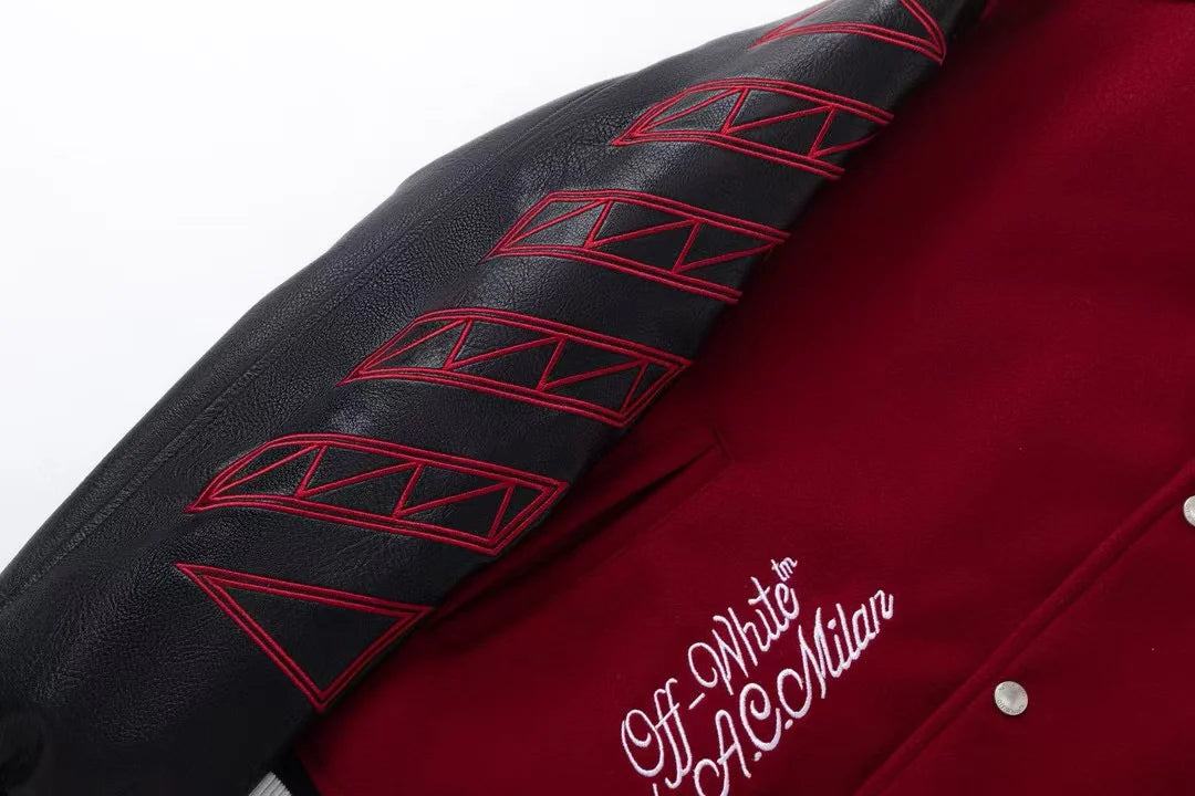Off-White™ c/o AC Milan Varsity Jacket (Black/Red)
