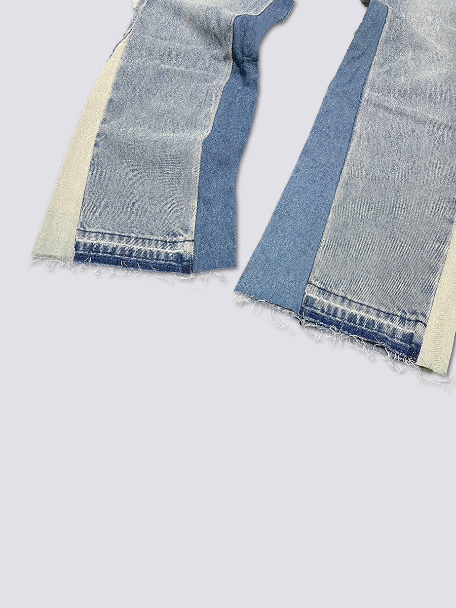 Gallery Dept. Vintage Wash Patchwork Flare Jeans - Light Wash Denim