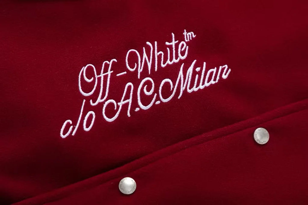 Off-White™ c/o AC Milan Varsity Jacket (Black/Red)