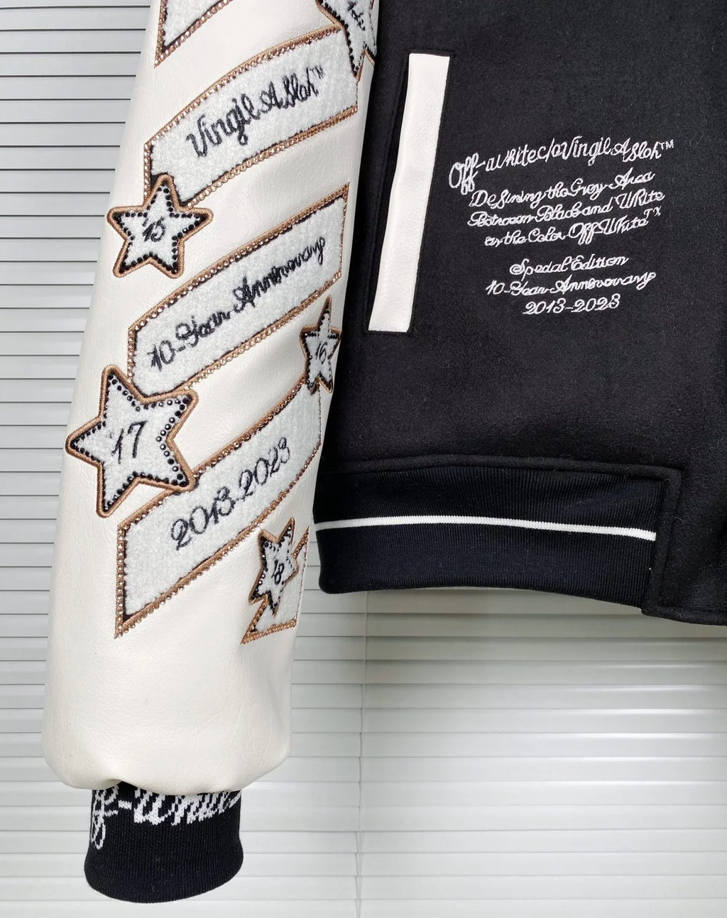Off-White™ 10-Year Anniversary "Class of 2013" Varsity Jacket - Black/White