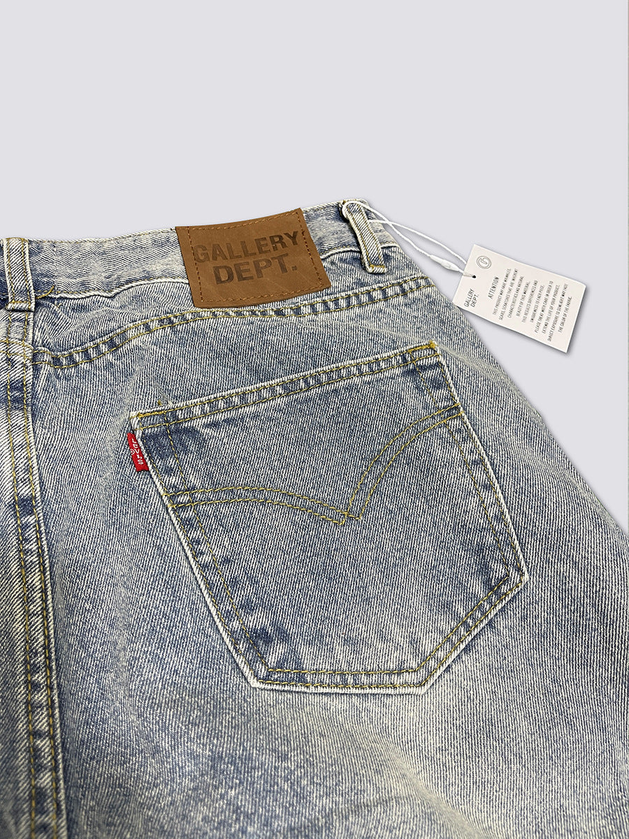 Gallery Dept. Vintage Wash Patchwork Flare Jeans - Light Wash Denim